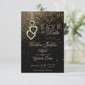 Bewaar de datum - Gouden glitter Kaart (Staand voorkant)