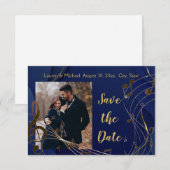 Bewaar de datum Gouden Glitter Muzieknoten Modern Kaart (Voorkant / Achterkant)