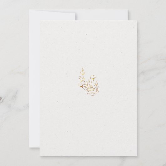 Bewaar de datum gouden omlijning bloemen kaart (Achterkant)