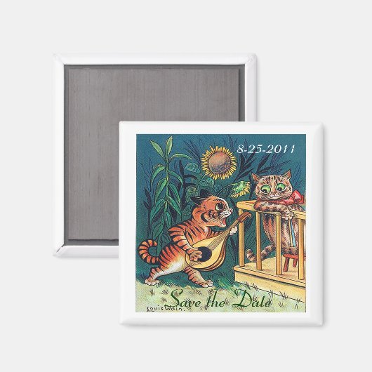 Bewaar de datum Grappige Katten Bruiloft Magneet (Voorkant / Achterkant)