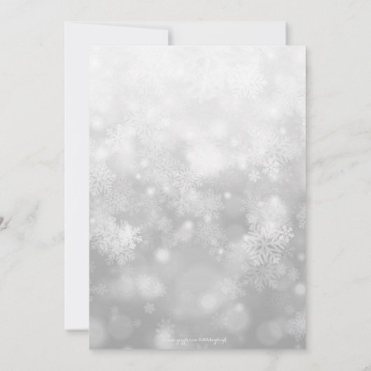 Bewaar de datum Grey Sparkle Snowflake Save The Date (Achterkant)