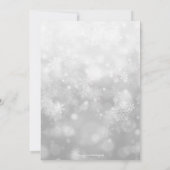 Bewaar de datum grijs glinsterende sneeuwvlok save the date (Achterkant)