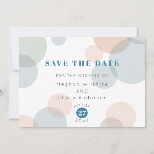 Bewaar de datum grillige pastel Confetti Stippen Save The Date (Voorkant)
