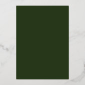 bewaar de datum groen elegant folie uitnodiging (Achterkant)