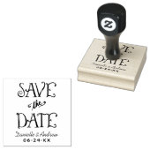 Bewaar de datum handgeschreven script huwelijksmon rubberstempel (Gestempeld)