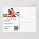 Bewaar de datum Hart Kalender Foto QR Code Aankondigingskaart (Achterkant)