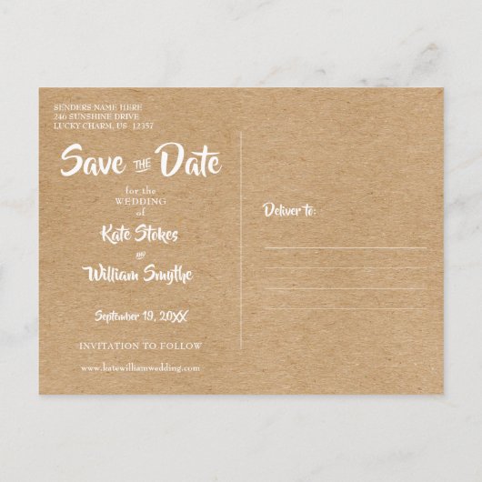 Bewaar de datum Hart Kalender Rustiek Boho Aankondigingskaart (Achterkant)