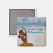 Bewaar de datum Hawaïaanse bruiloft Magneet (Voorkant / Achterkant)