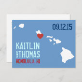 Bewaar de datum - - Hawaii Aankondigingskaart (Voorkant / Achterkant)