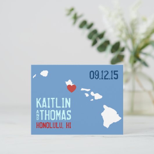 Bewaar de datum -  - Hawaii Aankondigingskaart (Staand voorkant)