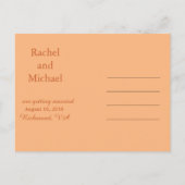 Bewaar de datum Herfst Bruiloft Aankondigingskaart (Achterkant)