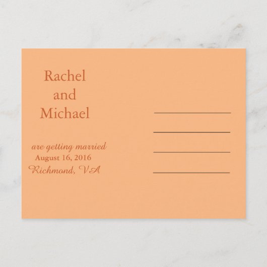 Bewaar de datum Herfst Bruiloft Aankondigingskaart (Achterkant)