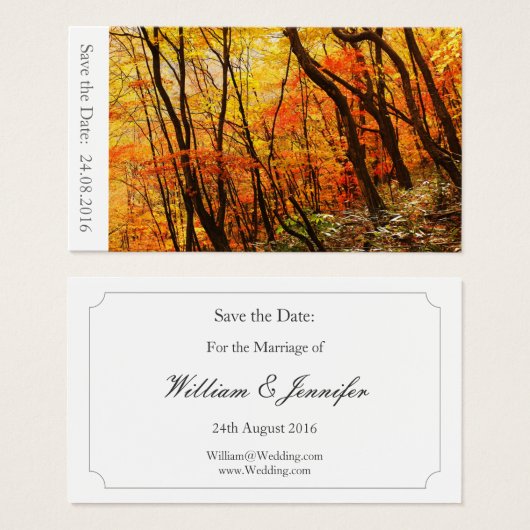Bewaar de datum Herfst / Herfst Bruiloft 100 Kaart (Voorkant /achterkant)