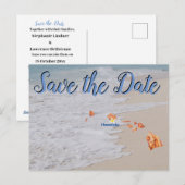 Bewaar de datum Honolulu Hawaii Wedding Briefkaart (Voorkant / Achterkant)