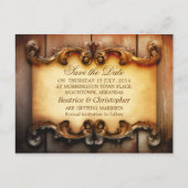 Bewaar de datum Houten  briefkaarten (Voorkant)