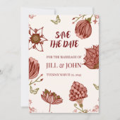 Bewaar de datum Huwelijk Botanische Illustratie  Save The Date (Voorkant)