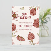 Bewaar de datum Huwelijk Botanische Illustratie  Save The Date (Staand voorkant)