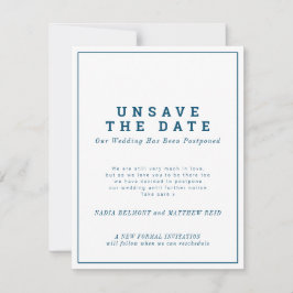 Bewaar de datum huwelijksplanwijziging uitgesteld save the date