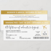 Bewaar de datum instapkaart Eenvoudig modern goud Save The Date (Voorkant / Achterkant)