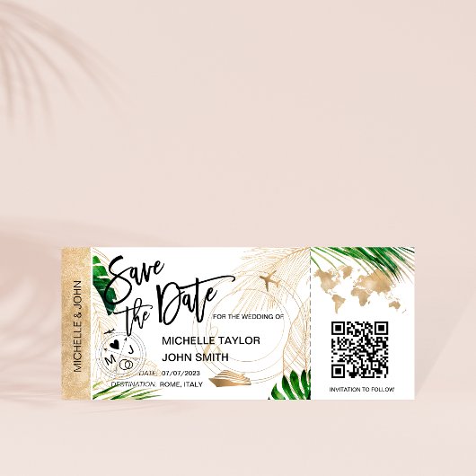 Bewaar de datum instapkaart kaart Cruise QR-code