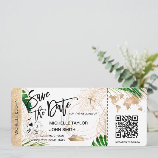 Bewaar de datum instapkaart kaart Cruise QR-code (Staand voorkant)