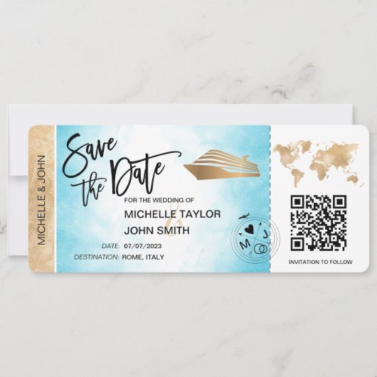 Bewaar de datum instapkaart kaart Cruise QR-code u (Voorkant)