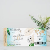 Bewaar de datum instapkaart Wereldkaart Strand Uit Kaart (Staand voorkant)