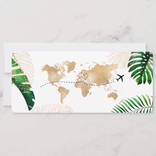 Bewaar de datum instapkaart Wereldkaart strandfoto Kaart (Achterkant)