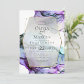 Bewaar de datum | Intens indigo turquoise abstract Kaart (Staand voorkant)