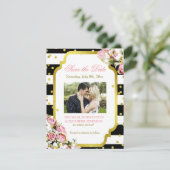 Bewaar de datum Invoegen Confetti Rozen Baby's ade Save The Date (Staand voorkant)