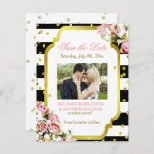 Bewaar de datum Inzet Confetti Rozen Baby's adem Save The Date (Voorkant / Achterkant)