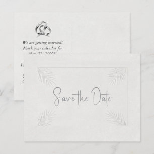Bewaar de datum Ivoor reliëf Palmblad lijst Briefkaart