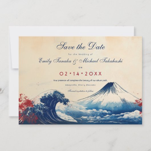 Bewaar de datum Japanse Harmonie met Fuji Save The Date (Voorkant)