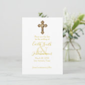 Bewaar de datum  Jeweled Gold Cross-foto Save The Date (Staand voorkant)