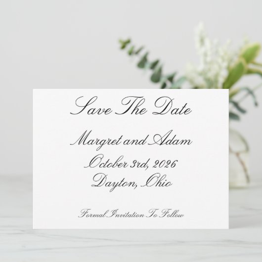 Bewaar de datum kaart (Staand voorkant)