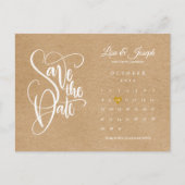 Bewaar de datum kalender gouden hart briefkaart (Voorkant)