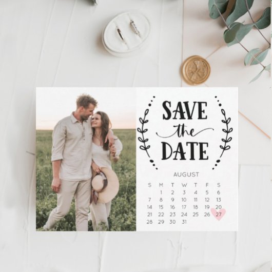 Bewaar de datum kalenderkaart Rustieke Country Save The Date
