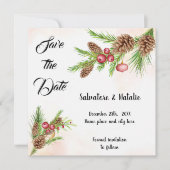 Bewaar de datum kerst uitnodiging (Voorkant)