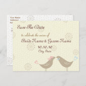 Bewaar de datum Kissing Birds Wedding Briefkaart (Voorkant / Achterkant)