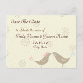 Bewaar de datum Kissing Birds Wedding Briefkaart (Voorkant)