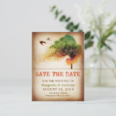 Bewaar de datum Kleurrijke Love Tree briefkaarten (Staand voorkant)