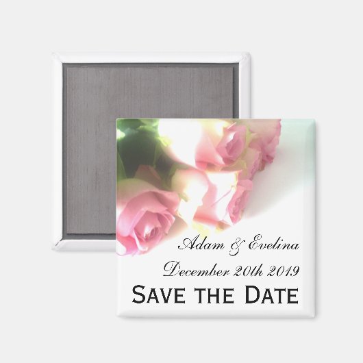 Bewaar de datum koelkast magneten | roze rozenbloe (Voorkant / Achterkant)