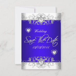 Bewaar de datum Koninklijk blauwe Huwelijk Witte D Save The Date
