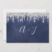 Bewaar de datum Kraft Zilver Grijs Drip Blauw Mari Save The Date (Achterkant)