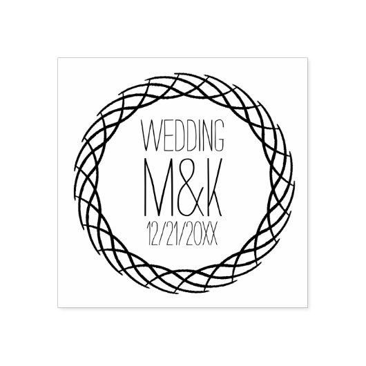 Bewaar de datum krans DIY bruiloft rubberen stempe Rubberstempel (Afrduk)