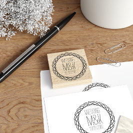 Bewaar de datum krans DIY bruiloft rubberen stempe Rubberstempel