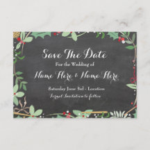 Bewaar de datum Krijt Rustieke Winter Feestdagen B