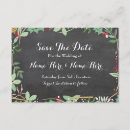 Bewaar de datum Krijt Rustieke Winter Feestdagen B Save The Date