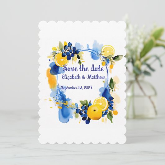 Bewaar de datum "La Dolce Vita" Save The Date (Staand voorkant)