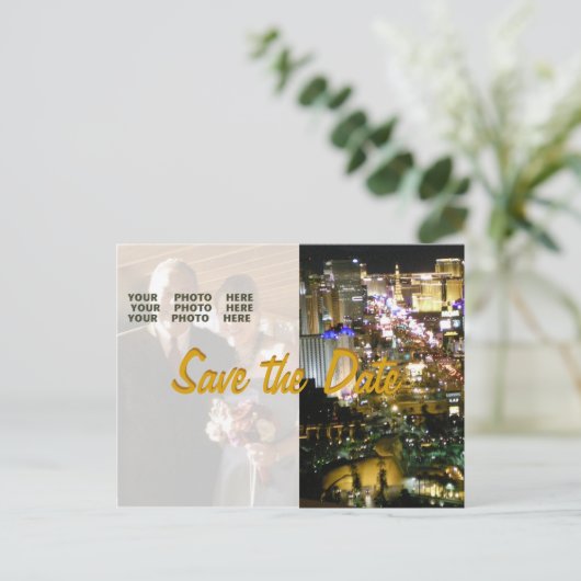 Bewaar de datum Las Vegas Aankondigingskaart (Staand voorkant)